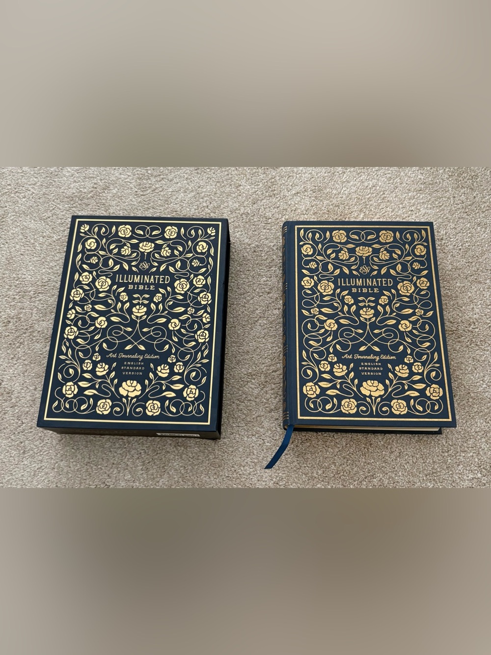 New ESV Illuminated Bible, Art Journaling Edition (Cloth over Board, Navy)